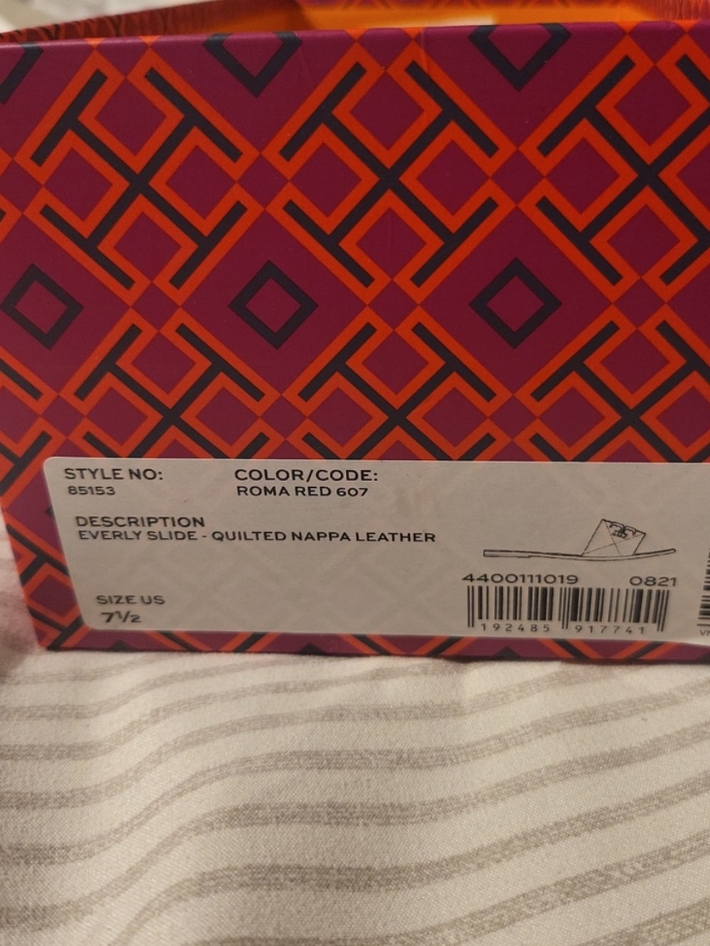 Tory Burch Roma Red Patterned Sandals - Picture 3 of 3